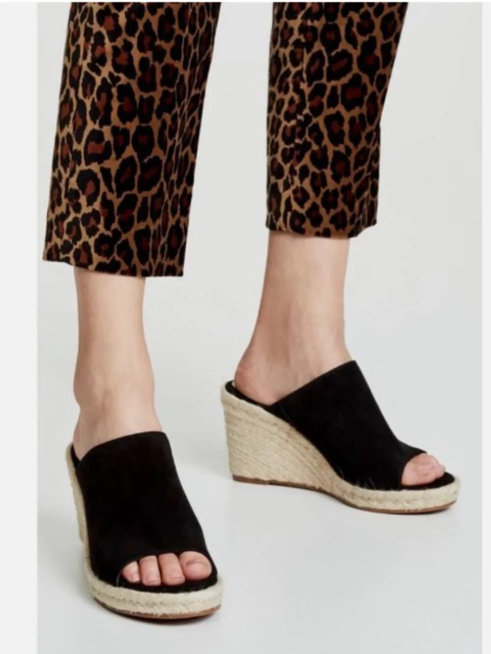STUART WEITZMAN MARABELLA SLIDE SUEDE WEDGE SANDAL ESPADRILLE. Size 7